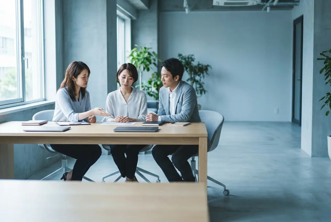 A recruitment team at work